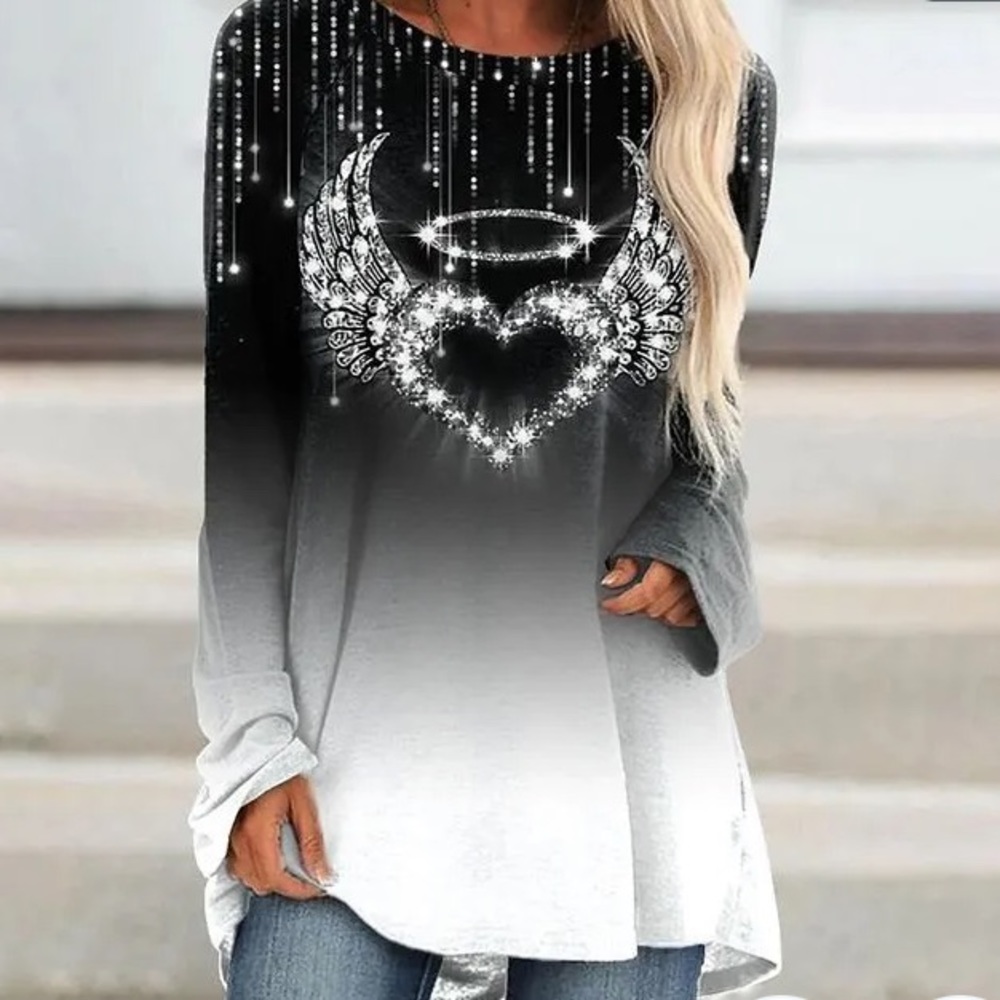 Cobkk Women’s Tops Long Sleeve Round-Neck Size 6XL New♦️